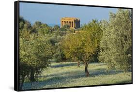 Temple of Concordia, Valley of the Temples, Agrigento, Sicily, Italy-Marco Simoni-Framed Stretched Canvas