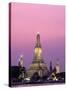 Temple of Dawn and Chao Phraya River, Night View, Bangkok, Thailand-Steve Vidler-Stretched Canvas