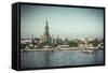 Temple of Dawn (Wat Arun) and Bangkok, Thailand-Jon Arnold-Framed Stretched Canvas