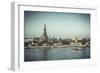 Temple of Dawn (Wat Arun) and Bangkok, Thailand-Jon Arnold-Framed Photographic Print