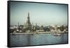 Temple of Dawn (Wat Arun) and Bangkok, Thailand-Jon Arnold-Framed Stretched Canvas