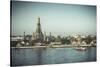 Temple of Dawn (Wat Arun) and Bangkok, Thailand-Jon Arnold-Stretched Canvas