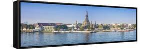 Temple of Dawn (Wat Arun) and Bangkok, Thailand-Jon Arnold-Framed Stretched Canvas