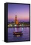 Temple of Dawn (Wat Arun) and Bangkok, Thailand-Jon Arnold-Framed Stretched Canvas