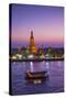 Temple of Dawn (Wat Arun) and Bangkok, Thailand-Jon Arnold-Stretched Canvas