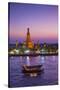 Temple of Dawn (Wat Arun) and Bangkok, Thailand-Jon Arnold-Stretched Canvas