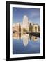 Temple of Debod (Templo de Debod), Parque del Oeste, Edificio Espana tower in the background, Madri-Markus Lange-Framed Photographic Print