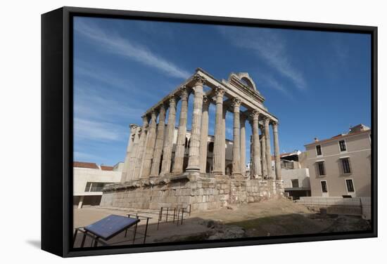 Temple of Diana, Merida, UNESCO World Heritage Site, Badajoz, Extremadura, Spain, Europe-Michael-Framed Stretched Canvas