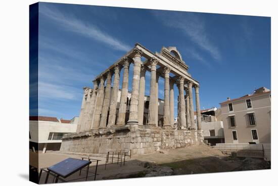 Temple of Diana, Merida, UNESCO World Heritage Site, Badajoz, Extremadura, Spain, Europe-Michael-Stretched Canvas