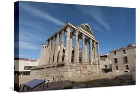 Temple of Diana, Merida, UNESCO World Heritage Site, Badajoz, Extremadura, Spain, Europe-Michael-Stretched Canvas