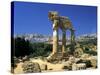 Temple of Diosuri, Agrigento, Sicily, Italy. Agrigento Town Behind-Peter Thompson-Stretched Canvas