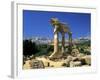 Temple of Diosuri, Agrigento, Sicily, Italy. Agrigento Town Behind-Peter Thompson-Framed Photographic Print