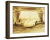 Temple of Edfu, View from the Gate, Lithograph, 1838-9-David Roberts-Framed Giclee Print