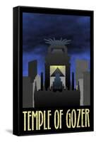 Temple of Gozer Retro Travel Poster-null-Framed Stretched Canvas