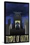 Temple of Gozer Retro Travel Poster-null-Stretched Canvas