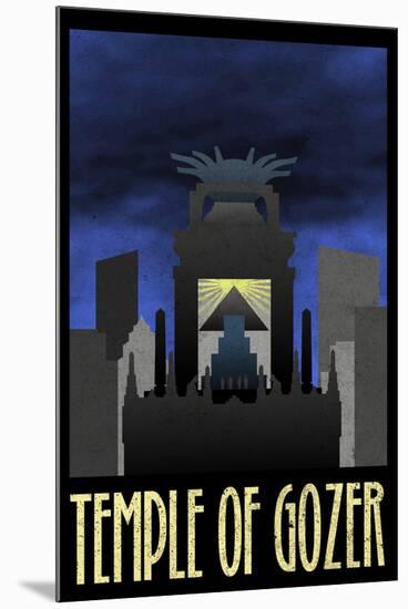 Temple of Gozer Retro Travel Poster-null-Mounted Poster