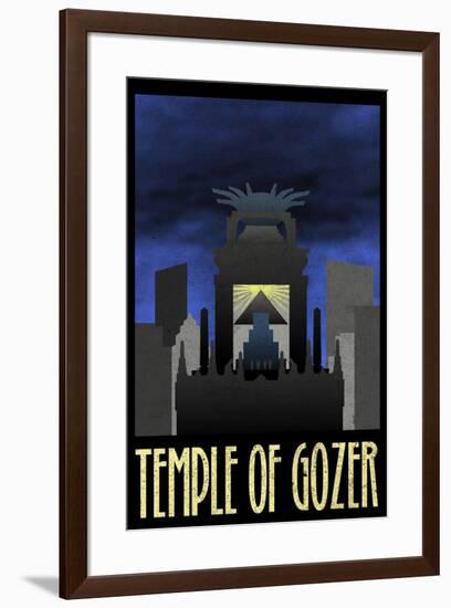 Temple of Gozer Retro Travel-null-Framed Art Print