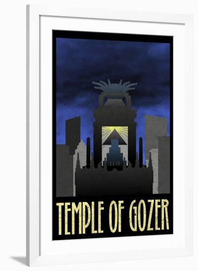 Temple of Gozer Retro Travel-null-Framed Art Print