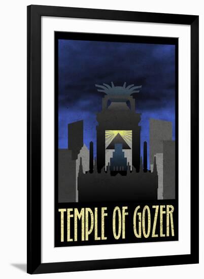 Temple of Gozer Retro Travel-null-Framed Art Print