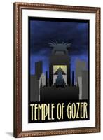 Temple of Gozer Retro Travel-null-Framed Art Print