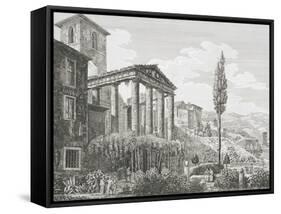 Temple of Hercules at Cora-Luigi Rossini-Framed Stretched Canvas