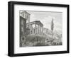 Temple of Hercules at Cora-Luigi Rossini-Framed Premium Giclee Print