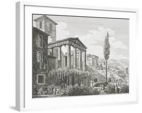 Temple of Hercules at Cora-Luigi Rossini-Framed Giclee Print