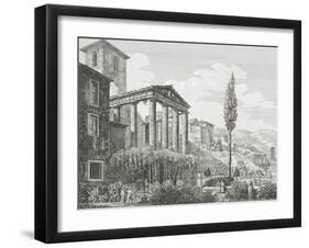 Temple of Hercules at Cora-Luigi Rossini-Framed Giclee Print