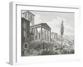 Temple of Hercules at Cora-Luigi Rossini-Framed Giclee Print