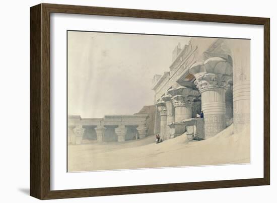 Temple of Horus, Edfu, from 'Egypt and Nubia', Engraved by Louis Haghe (1806-85)-David Roberts-Framed Giclee Print