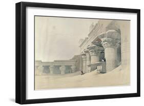 Temple of Horus, Edfu, from 'Egypt and Nubia', Engraved by Louis Haghe (1806-85)-David Roberts-Framed Giclee Print