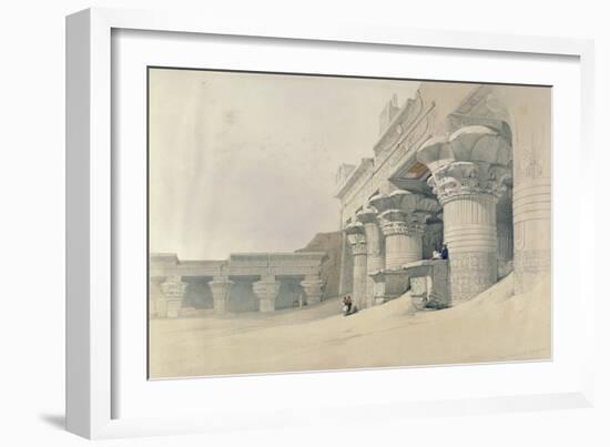 Temple of Horus, Edfu, from 'Egypt and Nubia', Engraved by Louis Haghe (1806-85)-David Roberts-Framed Giclee Print