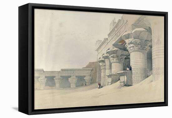 Temple of Horus, Edfu, from 'Egypt and Nubia', Engraved by Louis Haghe (1806-85)-David Roberts-Framed Stretched Canvas