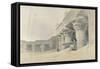 Temple of Horus, Edfu, from 'Egypt and Nubia', Engraved by Louis Haghe (1806-85)-David Roberts-Framed Stretched Canvas