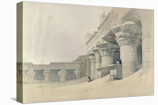 Temple of Horus, Edfu, from 'Egypt and Nubia', Engraved by Louis Haghe (1806-85)-David Roberts-Stretched Canvas