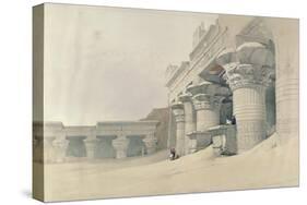 Temple of Horus, Edfu, from 'Egypt and Nubia', Engraved by Louis Haghe (1806-85)-David Roberts-Stretched Canvas