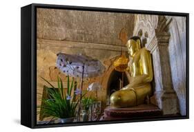 Temple of Htilo Milo, Dated 13th Century, Sitting Buddha Statue, Bagan (Pagan), Myanmar (Burma)-Nathalie Cuvelier-Framed Stretched Canvas