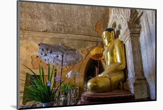 Temple of Htilo Milo, Dated 13th Century, Sitting Buddha Statue, Bagan (Pagan), Myanmar (Burma)-Nathalie Cuvelier-Mounted Photographic Print