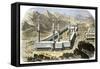 Temple of Mecca Surrounded by Religious Pilgrims, 1850s-null-Framed Stretched Canvas