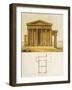 Temple of Minerva and its Plan, 1827-Giulio Ferrario-Framed Giclee Print