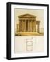 Temple of Minerva and its Plan, 1827-Giulio Ferrario-Framed Giclee Print