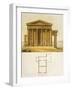 Temple of Minerva and its Plan, 1827-Giulio Ferrario-Framed Giclee Print