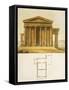 Temple of Minerva and its Plan, 1827-Giulio Ferrario-Framed Stretched Canvas