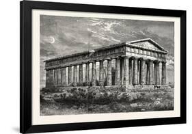 Temple of Neptune Paestum-null-Framed Premium Giclee Print