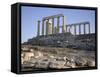 Temple of Poseidon, 5th Century, Sounion, Cape Sounion, Greece, Europe-Desmond Harney-Framed Stretched Canvas