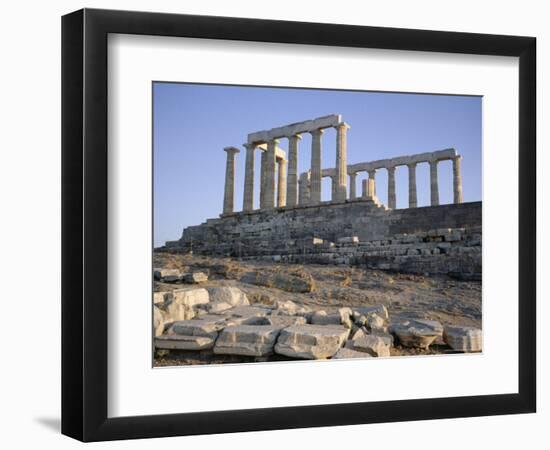 Temple of Poseidon, 5th Century, Sounion, Cape Sounion, Greece, Europe-Desmond Harney-Framed Photographic Print