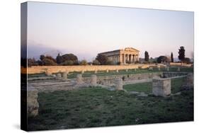 Temple of Poseidon at Sunset-null-Stretched Canvas