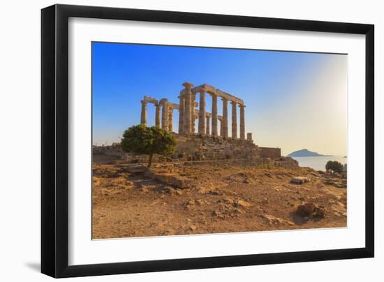 Temple of Poseidon, Cape Sounion, Attica, Greece-Marco Simoni-Framed Photographic Print