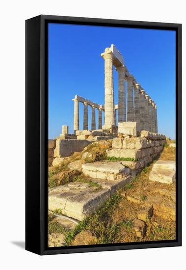 Temple of Poseidon, Cape Sounion, Attica, Greece-Marco Simoni-Framed Stretched Canvas