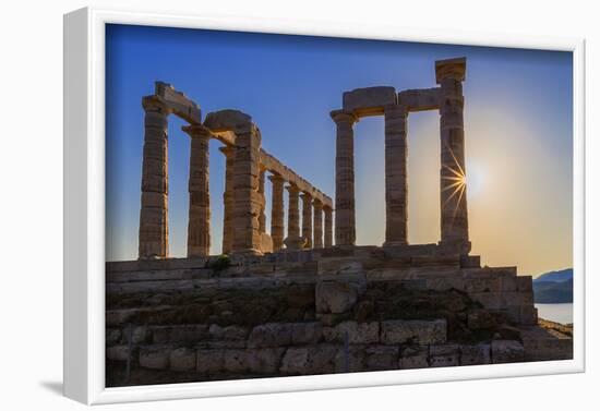 Temple of Poseidon, Cape Sounion, Attica, Greece-Marco Simoni-Framed Photographic Print